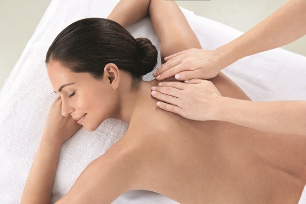 Lady getting back massage